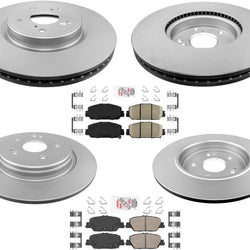 Rotores de freno delantero y trasero y pastillas de freno de cerámica para Honda CR-V 17-19 KIT de 6 piezas