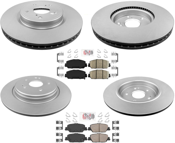 Rotores de freno delantero y trasero y pastillas de freno de cerámica para Honda CR-V 17-19 KIT de 6 piezas