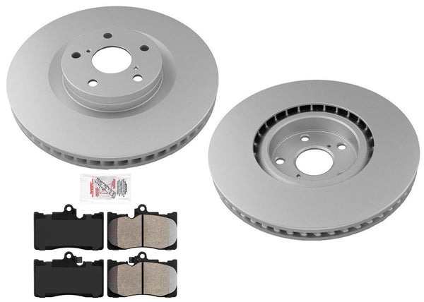 Front Coated Disc Brake Rotors & Pads for Lexus IS350 2014-2020 All Wheel Drive