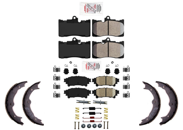 Front & Rear Disc Brake Pads Parking Shoes for Lexus IS350 2014 2016 2019 2020