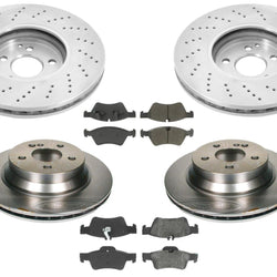 Rotores de freno de disco y pastillas de cerámica para Mercedes-Benz E550 2007-2009 4Matic AWD