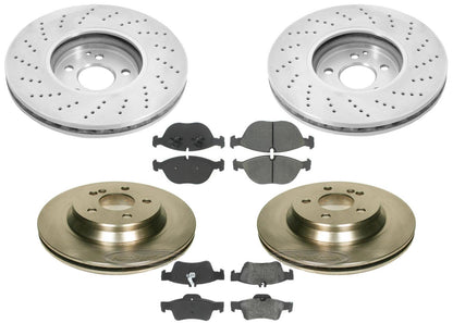 Disc Brake Rotors & Ceramic Pads for Mercedes-Benz S430 S500 4Matic 2003-2006