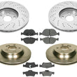 Rotores de freno de disco y pastillas de cerámica para Mercedes-Benz S430 S500 4Matic 03-06