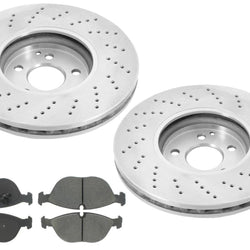 Front Brake Rotors & Ceramic Brake Pads 04-05 for Mercedes-Benz E500 4MATIC