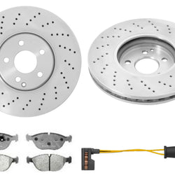 For Mercedes Benz 2003-2006 S430 S500 4Matic Front Brake Rotors & Pads Sensor