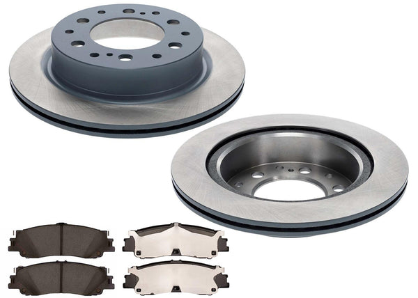 Rear Coated Disc Brake Rotors & Pads for Toyota Tacoma SR SR5 2024-2025 2.4L