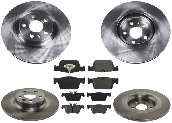 Front & Rear Disc Brake Rotors & Pads for Volvo S60 Hybrid 2021 2022 2024 2.0L