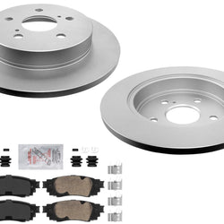Rear Coated Disc Brake Rotors & Pads for Toyota Camry 20-25 All Wheel Drive