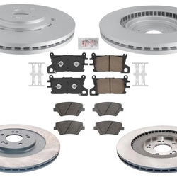 Coated Disc Brake Rotors & Brake Pads for Genesis GV80 2021 2024 2025 3.5L