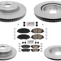 Coated Disc Brake Rotors & Brake Pads for Toyota Camry 20-24 AWD All Wheel Drive