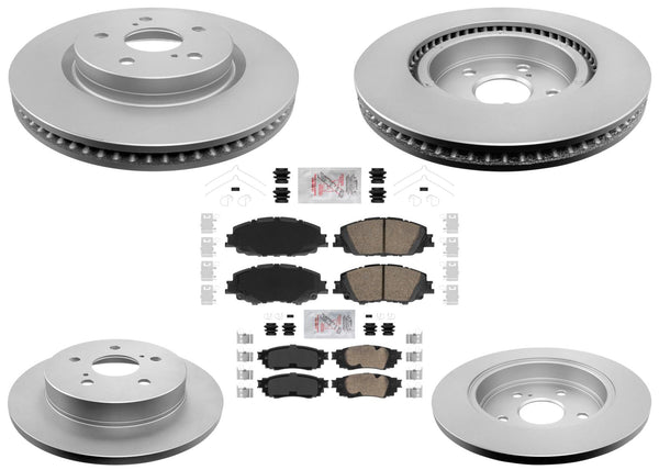 Coated Disc Brake Rotors & Brake Pads for Toyota Camry 20-24 AWD All Wheel Drive