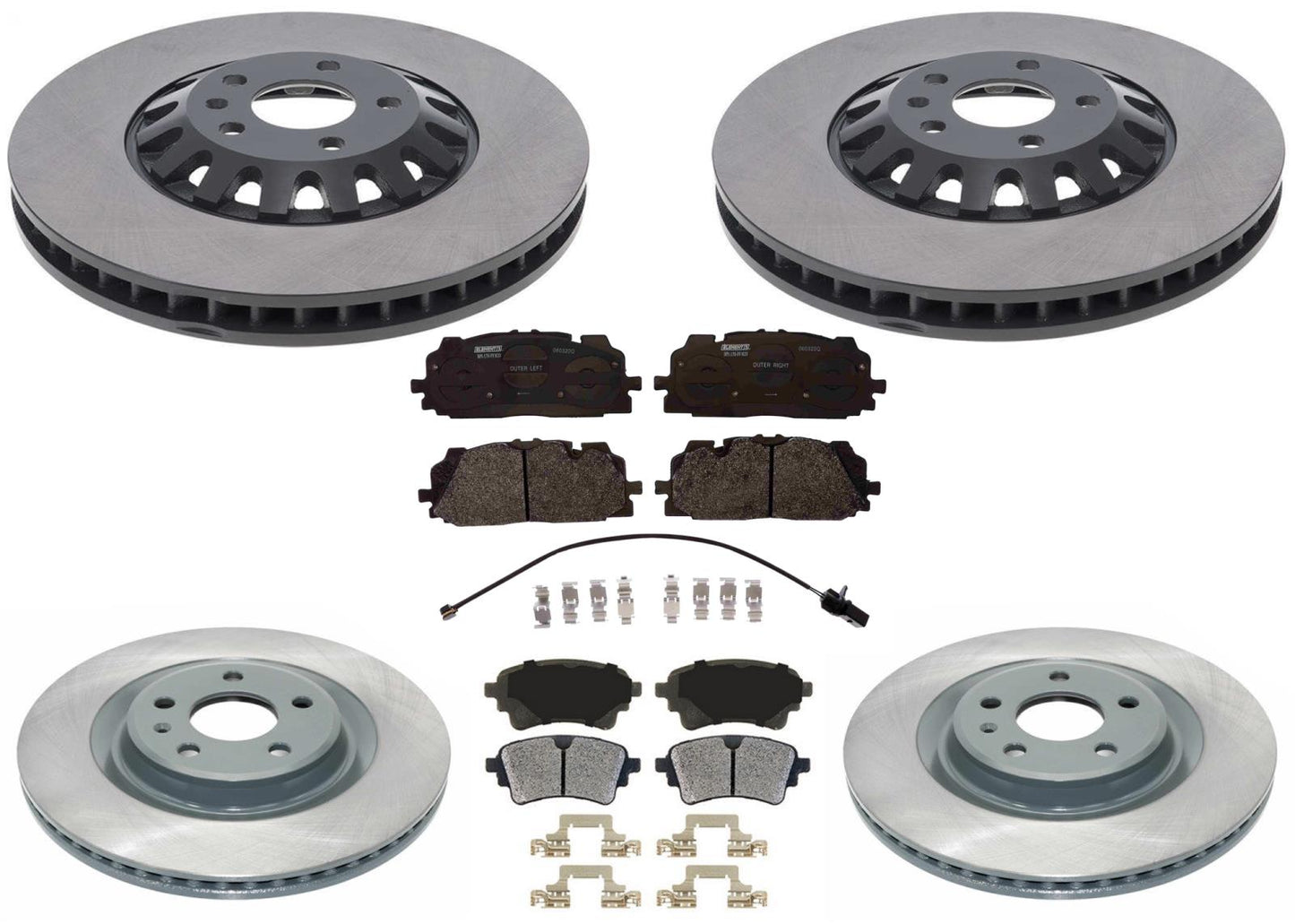 Front & Rear Coated Front Disc Brake Rotors Pads For Audi A6 Allroad 2022-2025