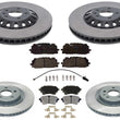 Front & Rear Coated Front Disc Brake Rotors Pads For Audi A6 Allroad 2022-2025