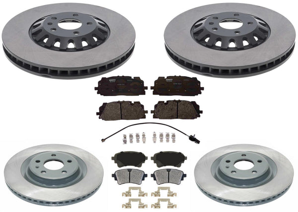 Front & Rear Coated Front Disc Brake Rotors Pads For Audi A6 Allroad 2022-2025