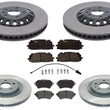 Front & Rear Coated Front Disc Brake Rotors Pads For Audi A6 Allroad 2020 2021