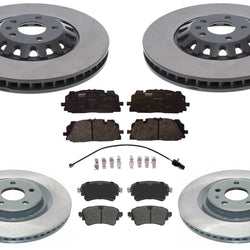 Front & Rear Coated Front Disc Brake Rotors Pads For Audi A6 Allroad 2020 2021