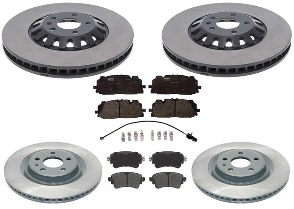 Front & Rear Coated Front Disc Brake Rotors Pads For Audi A6 Allroad 2020 2021