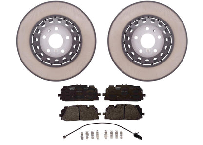 Coated Front Disc Brake Rotors Pads For 17-24 Audi Q7 Q8 375MM 6 Piston Caliper