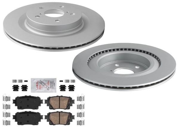 Rear Coated Disc Brake Rotors & Pads for Lexus NX450h+ RZ450e 2022 2023 2024