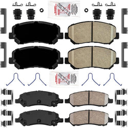 Front Rear Ceramic Disc Brake Pads Hardware for Dodge Dart 2013 2014 2015 2016