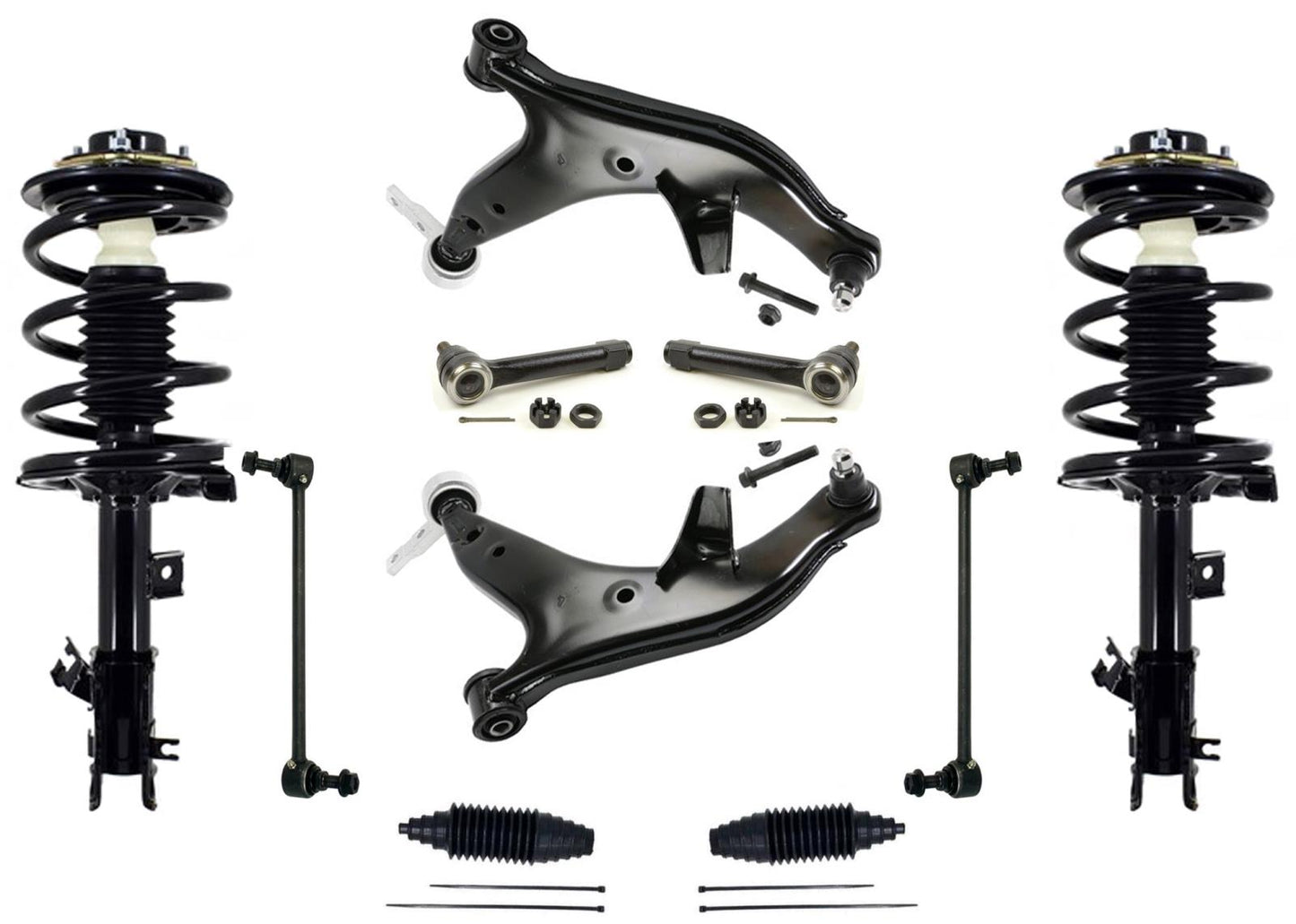 Front Complete Struts Control Arms Tie Rods & Links For Nissan Quest 2004-2009