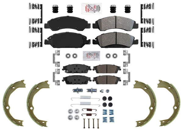 Front Rear Disc Brake Pads Parking Shoes for Chevrolet Tahoe 2015 2016 2018 2020