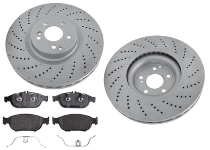 Front Coated Disc Brake Rotors Brake Pads for Mercedes Benz E550 Sedan 2012-2014