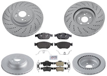 F&R Coated Disc Brake Rotors Brake Pads for Mercedes Benz E550 Sedan 2012-2014