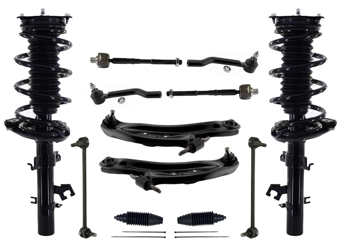Front Struts Lower Control Arms Tie Rods & Links For Nissan Rogue 2014 2015 2020