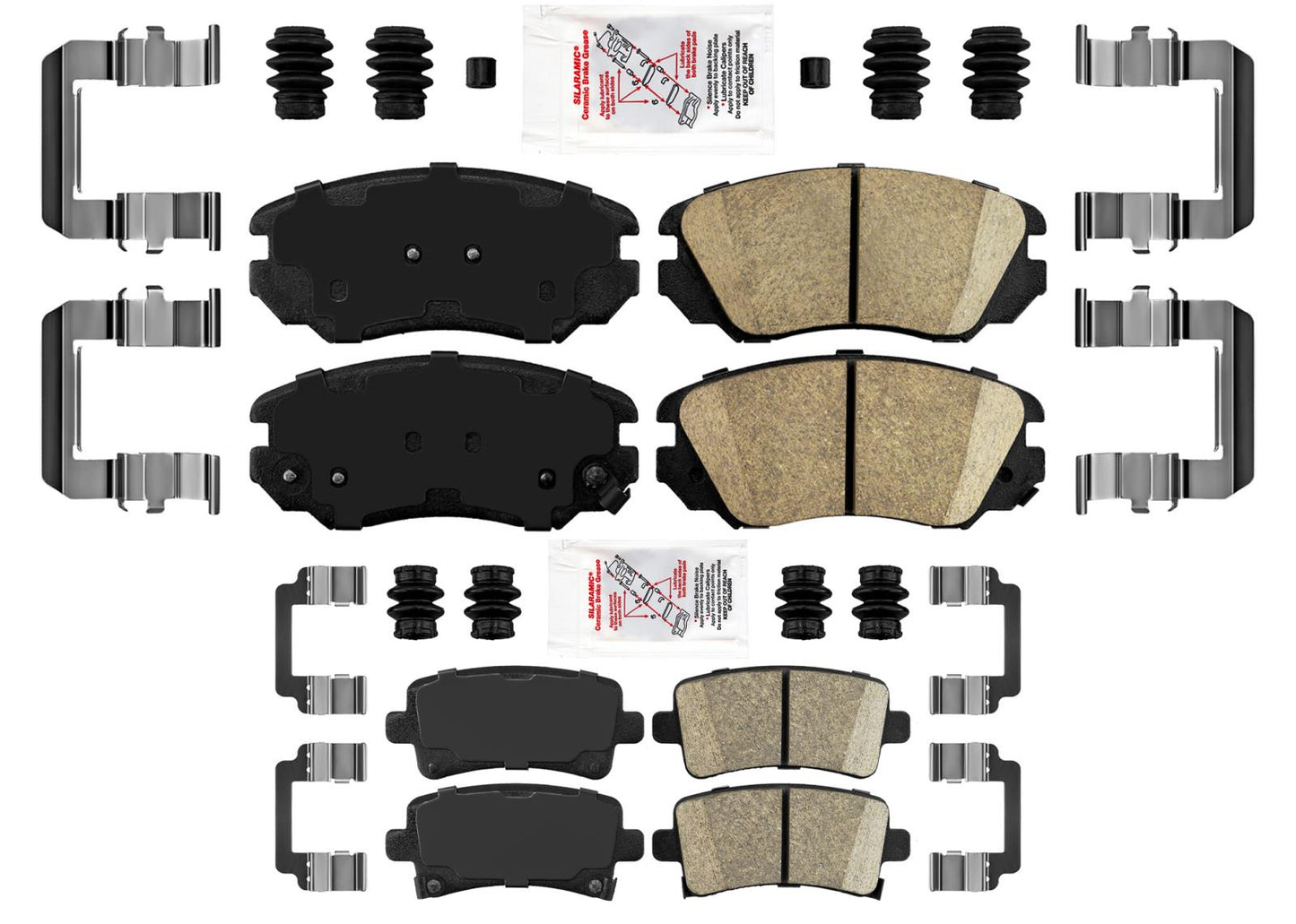 AME Front & Rear Ceramic Disc Brake Pads for Chevrolet Impala 2014 2015 2017
