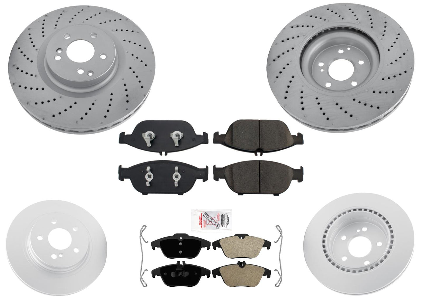 Coated Disc Brake Rotors Brake Pads for Mercedes Benz E550 2012-2014 Convertible