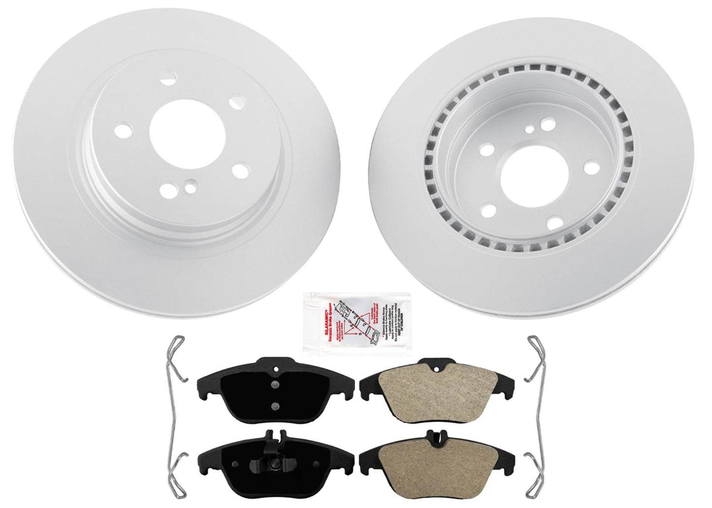 Rear Coated Disc Brake Rotors & Pads for Mercedes Benz E550 12-14 Convertible