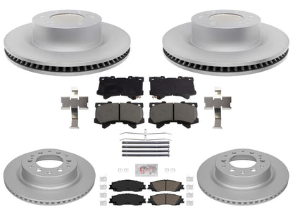 F&R Coated Disc Brake Rotors Brake Pads for Toyota Tundra 2022 2023 2024 2025