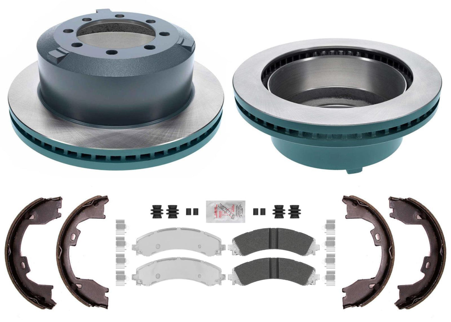 Rr Coated Disc Brake Rotors Fleet Galvanized Pads for Ram 3500 Pick Up DRW 19-25