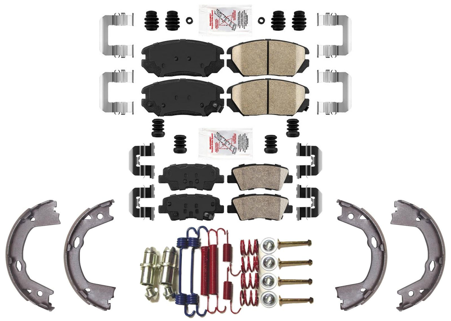 Front & Rear Disc Brake Pads Parking Shoes for Hyundai Azera 2010 2011