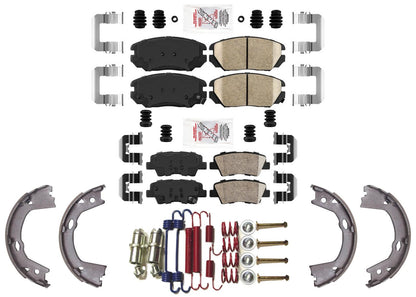 Front & Rear Disc Brake Pads Parking Shoes for Hyundai Azera 2010 2011