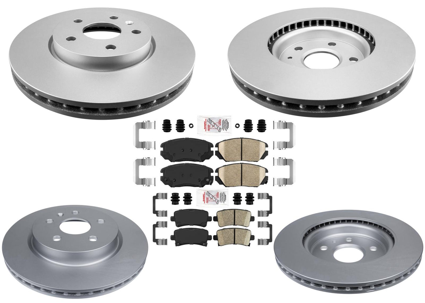 GEO Coated Disc Brake Rotors & Ceramic Pads for Chevrolet Impala 2018 2019 2020
