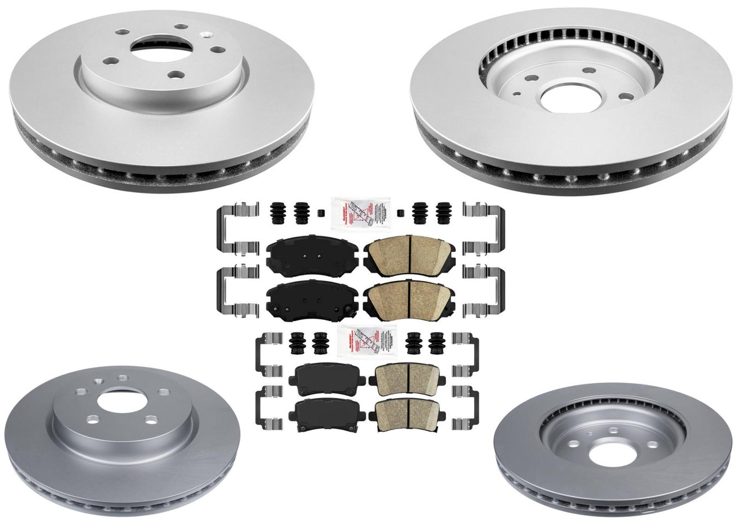 GEO Coated Disc Brake Rotors & Brake Pads for Chevrolet Impala 2014 2015 2017