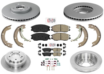 Front & Rear Disc Brake Rotors Brake Pads & Shoes for KIA Amanti 2004 2005 2006
