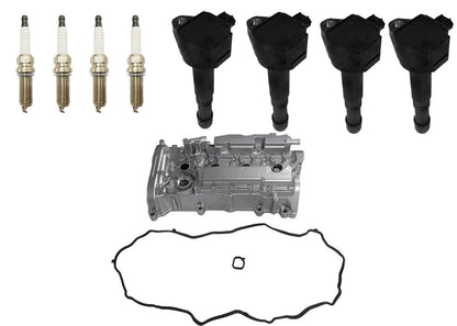 Aluminum Valve Cover Ignition Coils Spark Plugs For Honda Accord 2.4L 13-17
