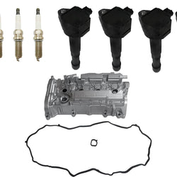 Aluminum Valve Cover Ignition Coils Spark Plugs For Honda Accord 2.4L 13-17