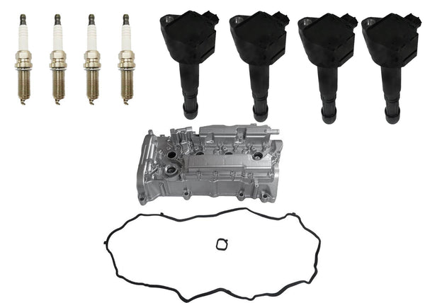 Aluminum Valve Cover Ignition Coils Spark Plugs For Honda Accord 2.4L 13-17