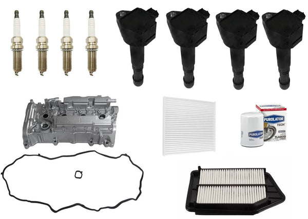 Aluminum Valve Cover Ignition Coil Spark Plugs Tune Up For Accord 2.4L 13-17