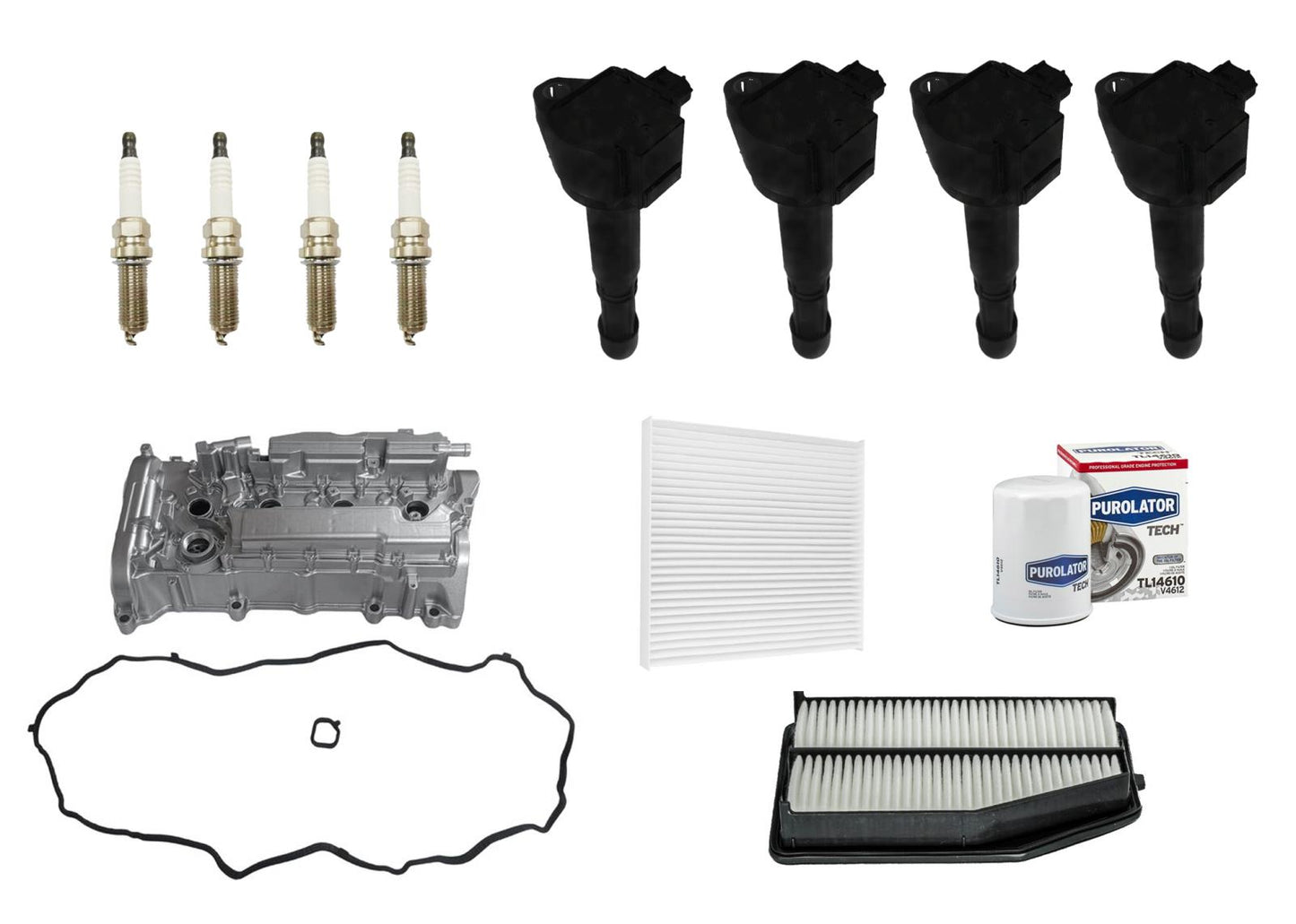 Aluminum Valve Cover Ignition Coil Spark Plugs Tune Up For CR-V 2.4L 2013-2017