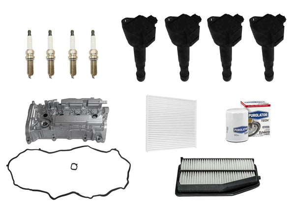 Aluminum Valve Cover Ignition Coil Spark Plugs Tune Up For CR-V 2.4L 2013-2017