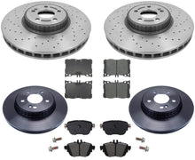 Front & Rear Rotors & EPS Brake Pads For Mercedes Benz E300 2017-2019 AMG Sport