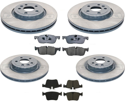 325MM Front & Rear Coated Brake Rotors & EPS Brake Pads For F-Pace 2.0L 17-2020