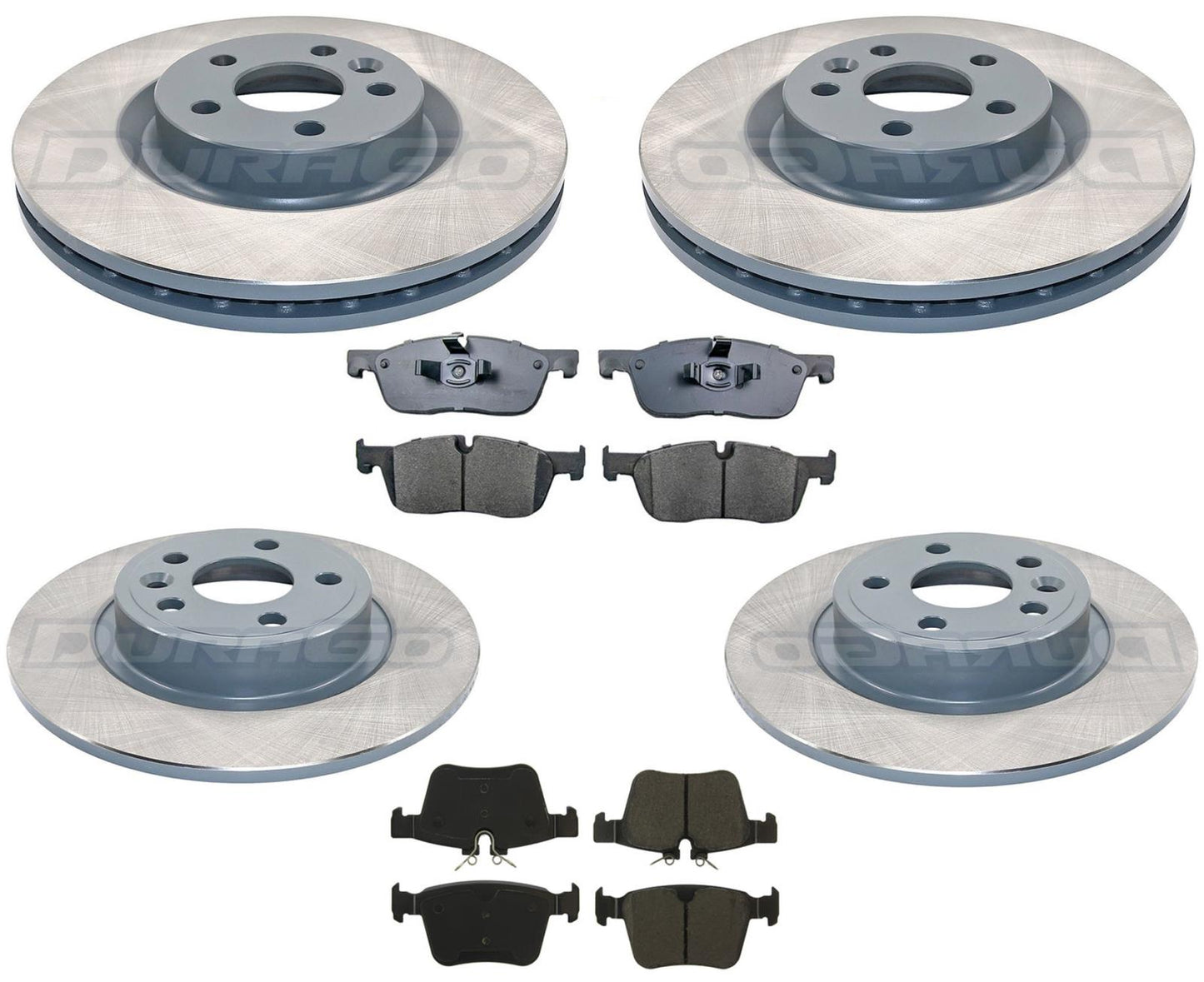 Front & Rear Coated Brake Rotors & EPS Brake Pads For Discovery Sport 2015-2019