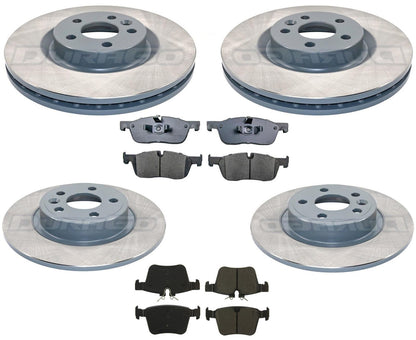 Front & Rear Coated Brake Rotors & EPS Brake Pads For Discovery Sport 2015-2019