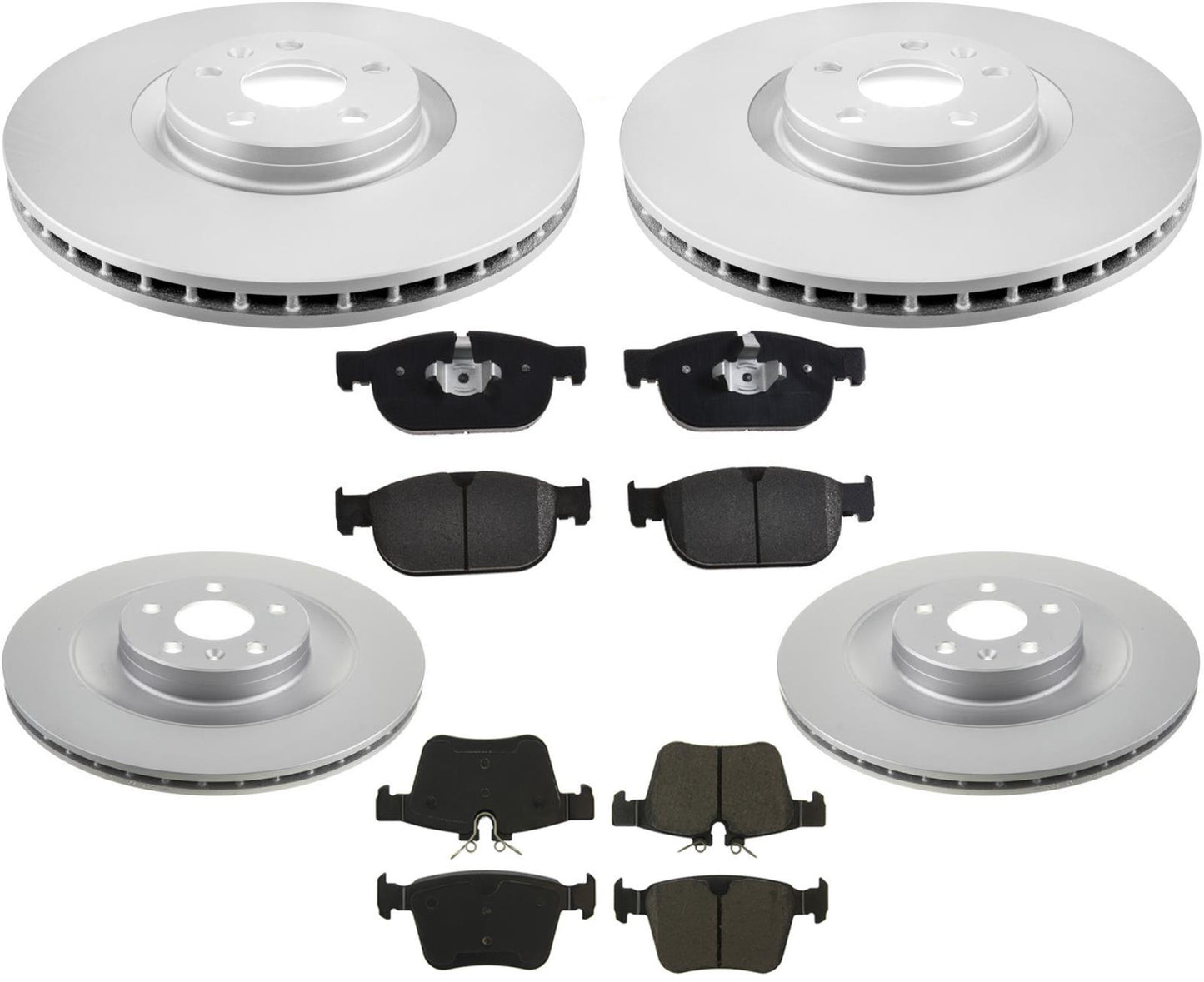 Front 345MM & Rear Coated Brake Rotors & EPS Brake Pads For Polestar 2 21-2024